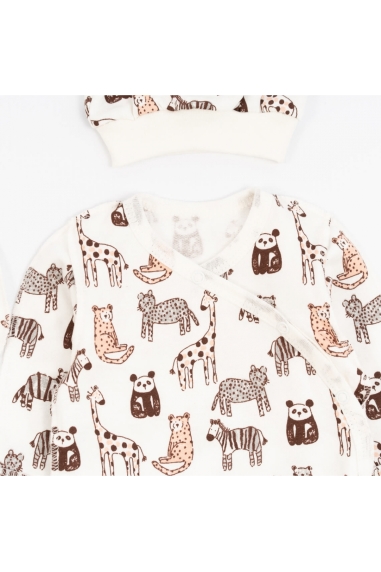 Комплект для новонароджених Звірята молочний начіс(футер) - 2