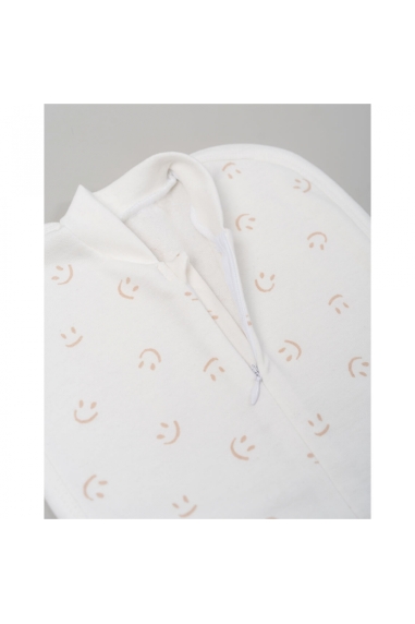 Пелюшка-кокон з шапочкою Смайл молочний начіс - 1