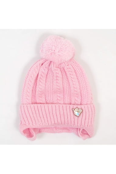 Шапочка для новонародженої рожева в'язка