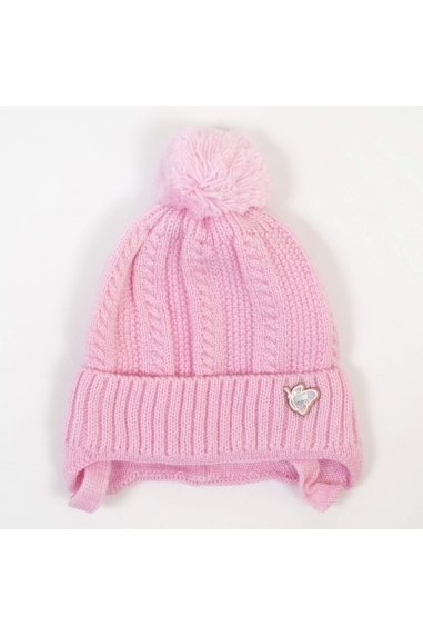 Шапочка для новонародженої рожева в'язка - 1