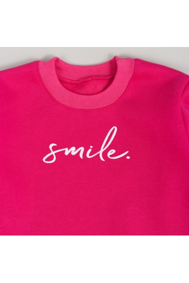 Світшот для дівчинки фуксія тринитка на флісі - 2