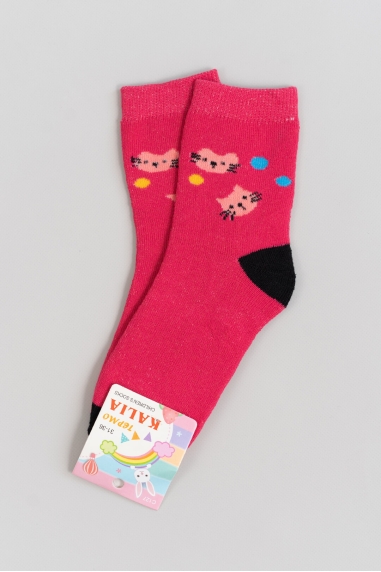 Шкарпетки для дівчинки фуксія махра