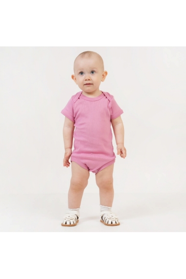 Боді для малят однотонний рожевий рібана