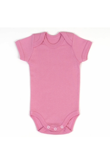 Боді для малят однотонний рожевий рібана - 1