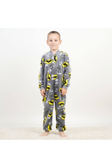 Піжама-комбінезон для хлопчика Бетмен сірий велсофт
