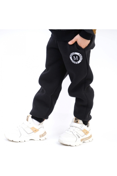 Штани для хлопчика чорний тринитка на флісі