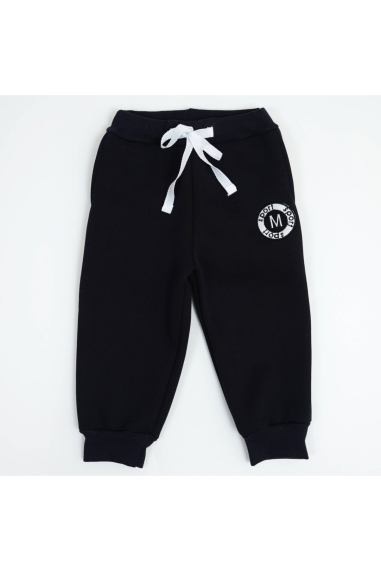 Штани для хлопчика чорний тринитка на флісі - 1