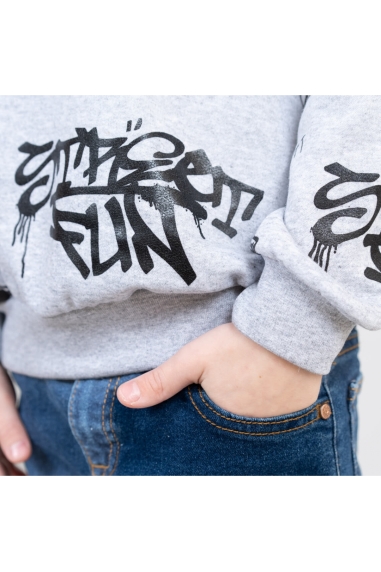 Світшот для хлопчика сірий начіс (футер) - 2