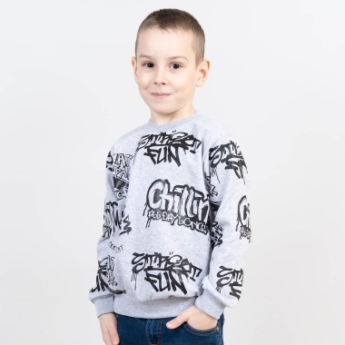 Світшот для хлопчика сірий начіс (футер)