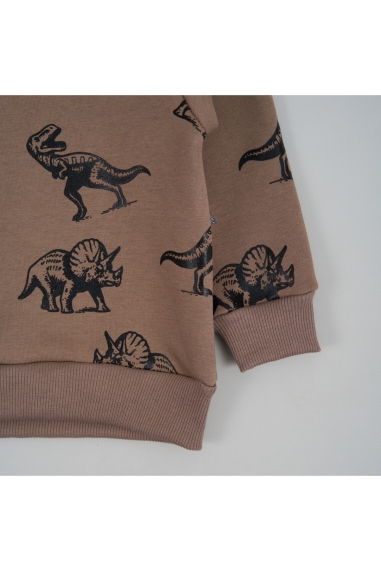 Світшот для хлопчика темний бежевий тринитка на флісі - 2