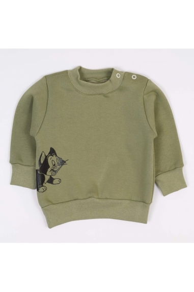 Джемпер для малят хакі трьохнитка на флісі