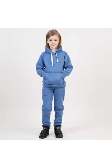 Костюм теплий для дівчинки блакитний тринитка на флісі