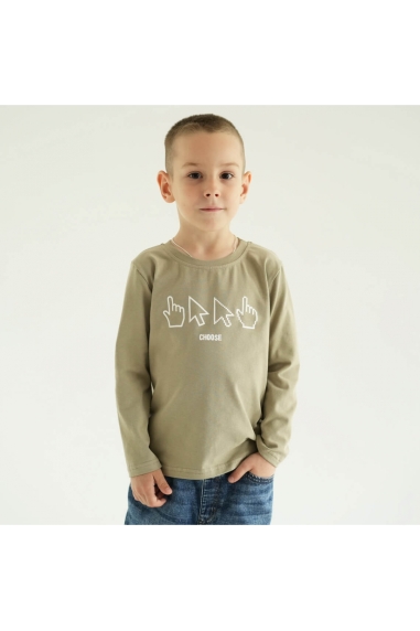 Лонгслив для хлопчика оливковий двонитка