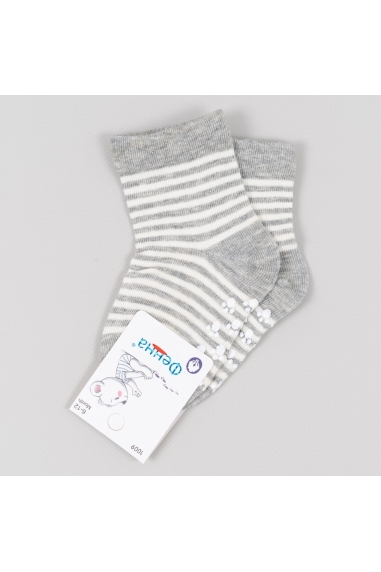 Шкарпетки з антиковзанням для малят сірий бавовна