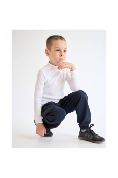 Спортивні джогери карго для хлопчика темно-синій двонитка