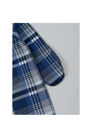 Сліп для новонароджених Клітинка синій начіс (футер) - 2