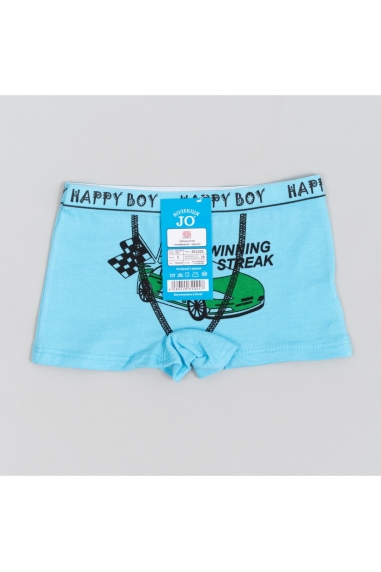 Труси боксери для хлопчика блакитний стретч-кулір