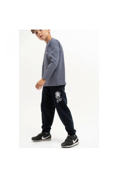 Штани для хлопчика темно-синій двонитка - 2