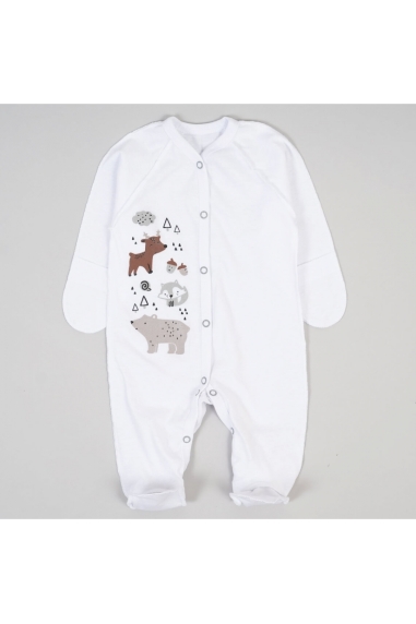 Сліп для новонароджених Лісові звірі молочний інтерлок