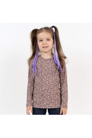 Блуза для дівчинки моко Квіти моко рубчик преміум