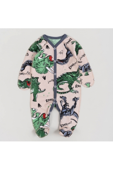 Сліп для новонароджених зелений Діно начіс високої якості(футер)