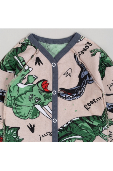 Сліп для новонароджених зелений Діно начіс високої якості(футер) - 1