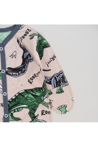 Сліп для новонароджених зелений Діно начіс високої якості(футер) - 2