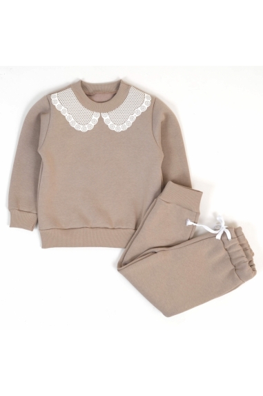 Костюм для дівчинки бежевий тринитка на флісі