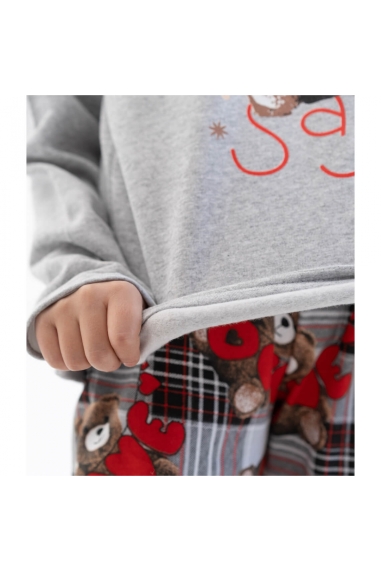 Піжама для дівчинки Ведмежата сірий начіс (футер) - 3