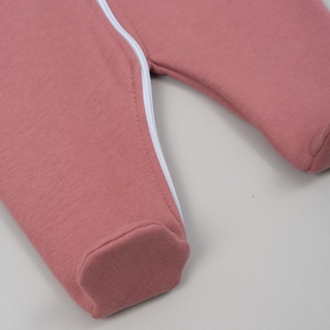 Комбінезон для малят рожевий тринитка на флісі