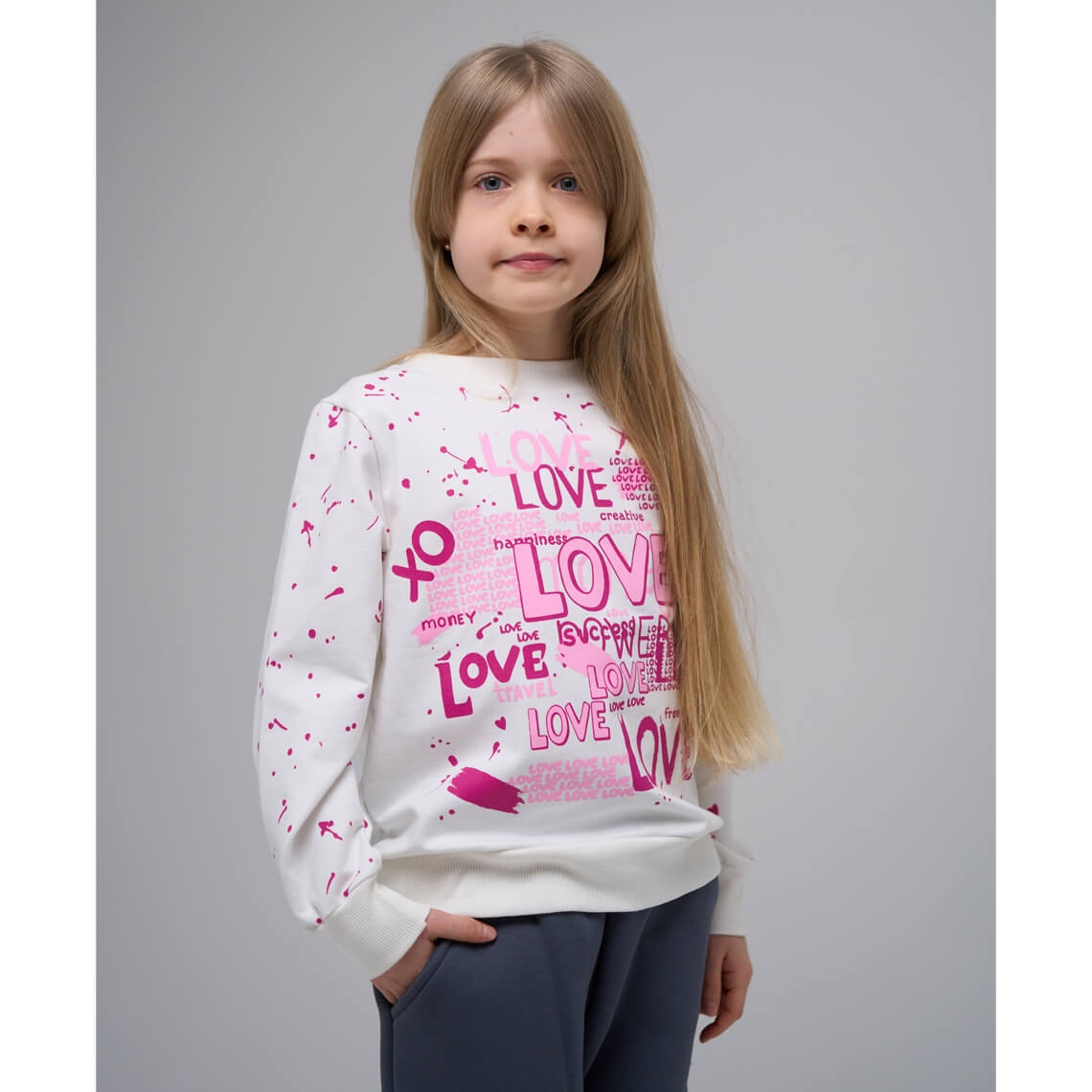 Світшот для дівчинки рожевий двонитка