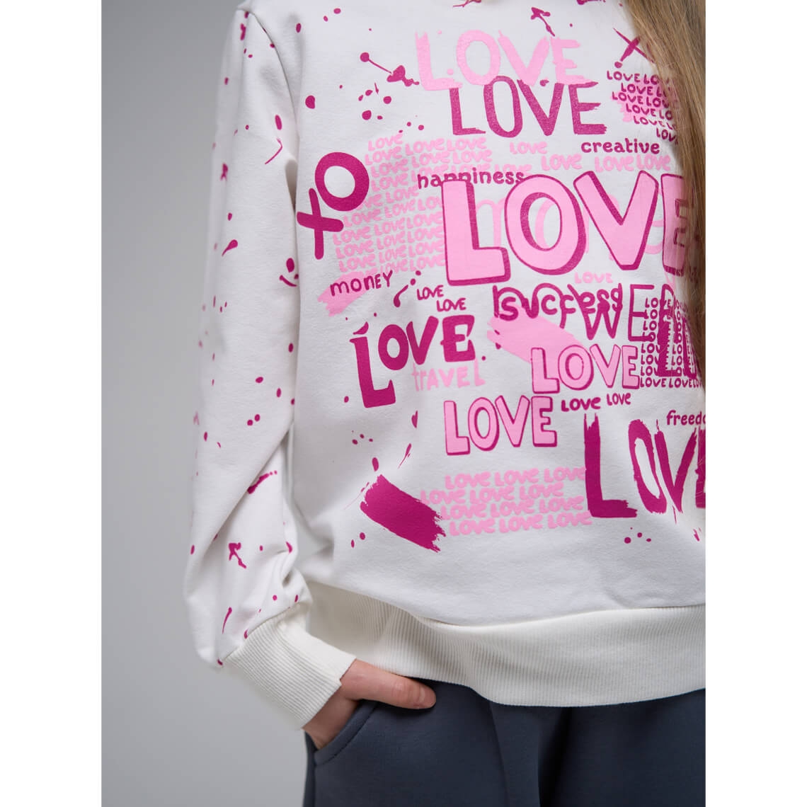 Світшот для дівчинки рожевий двонитка