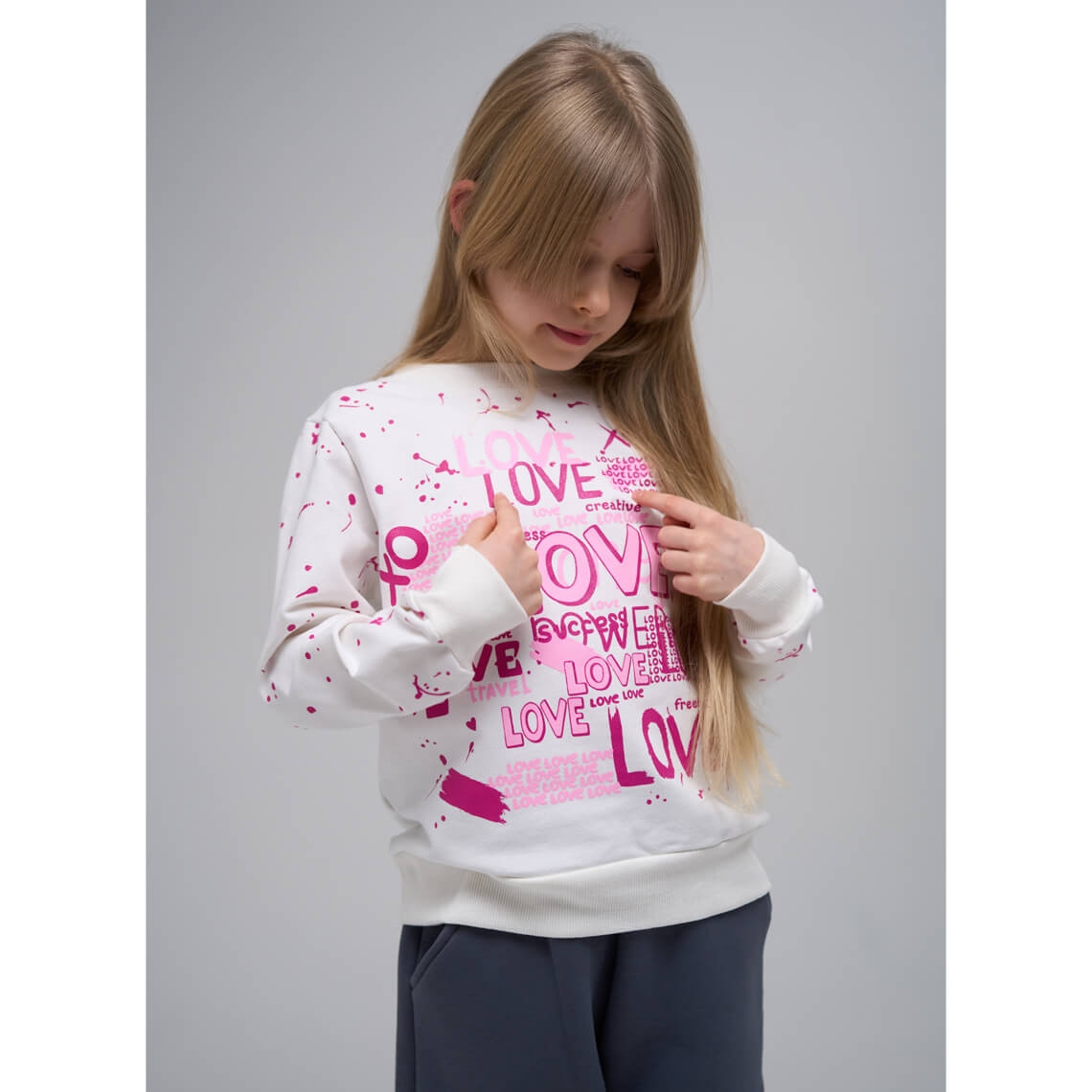 Світшот для дівчинки рожевий двонитка