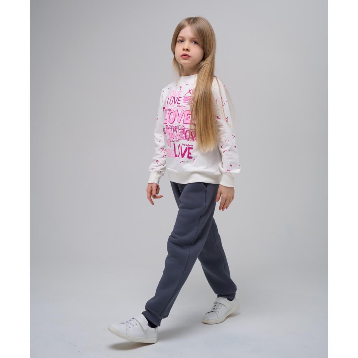 Світшот для дівчинки рожевий двонитка