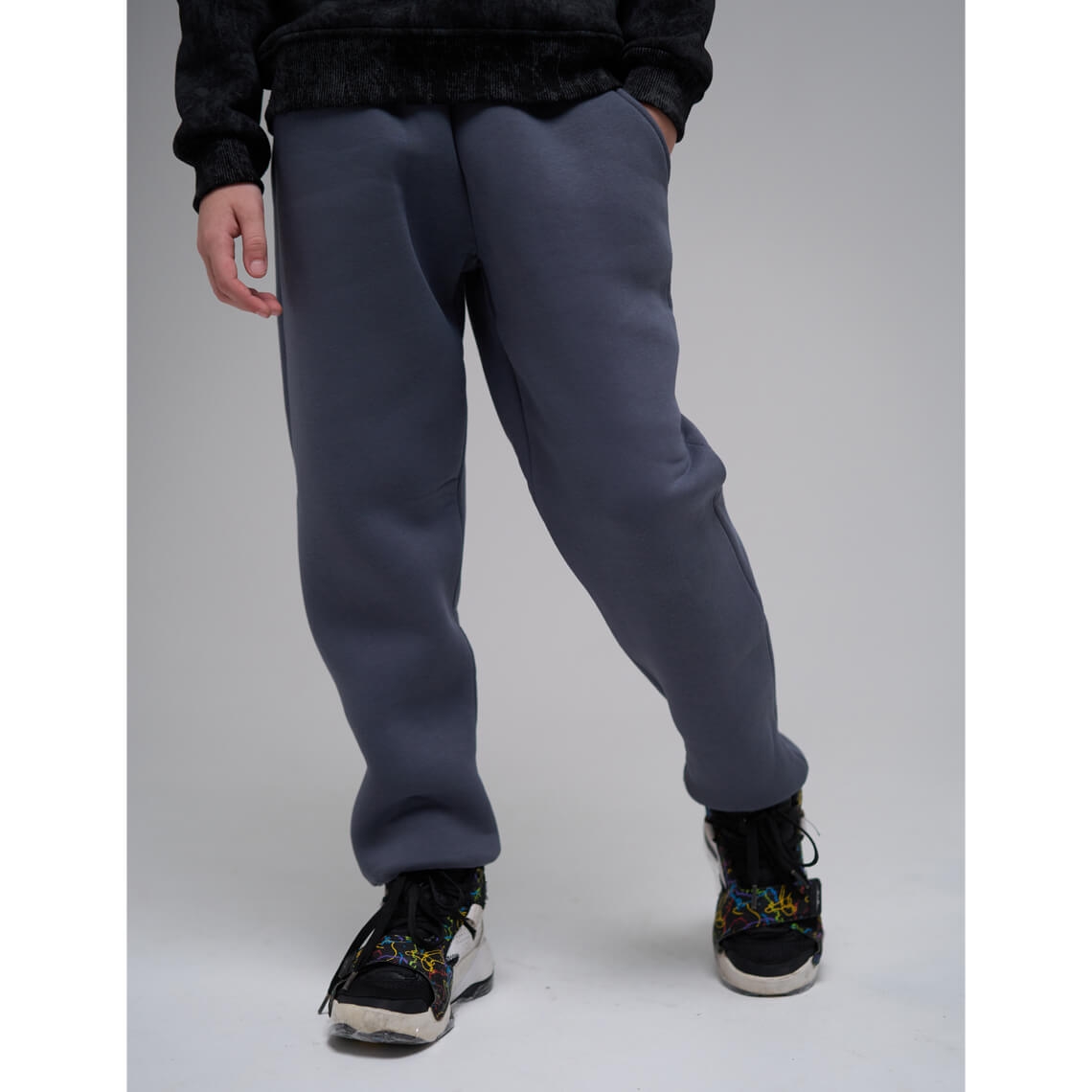 Теплі штани для хлопчика сірий велсофт