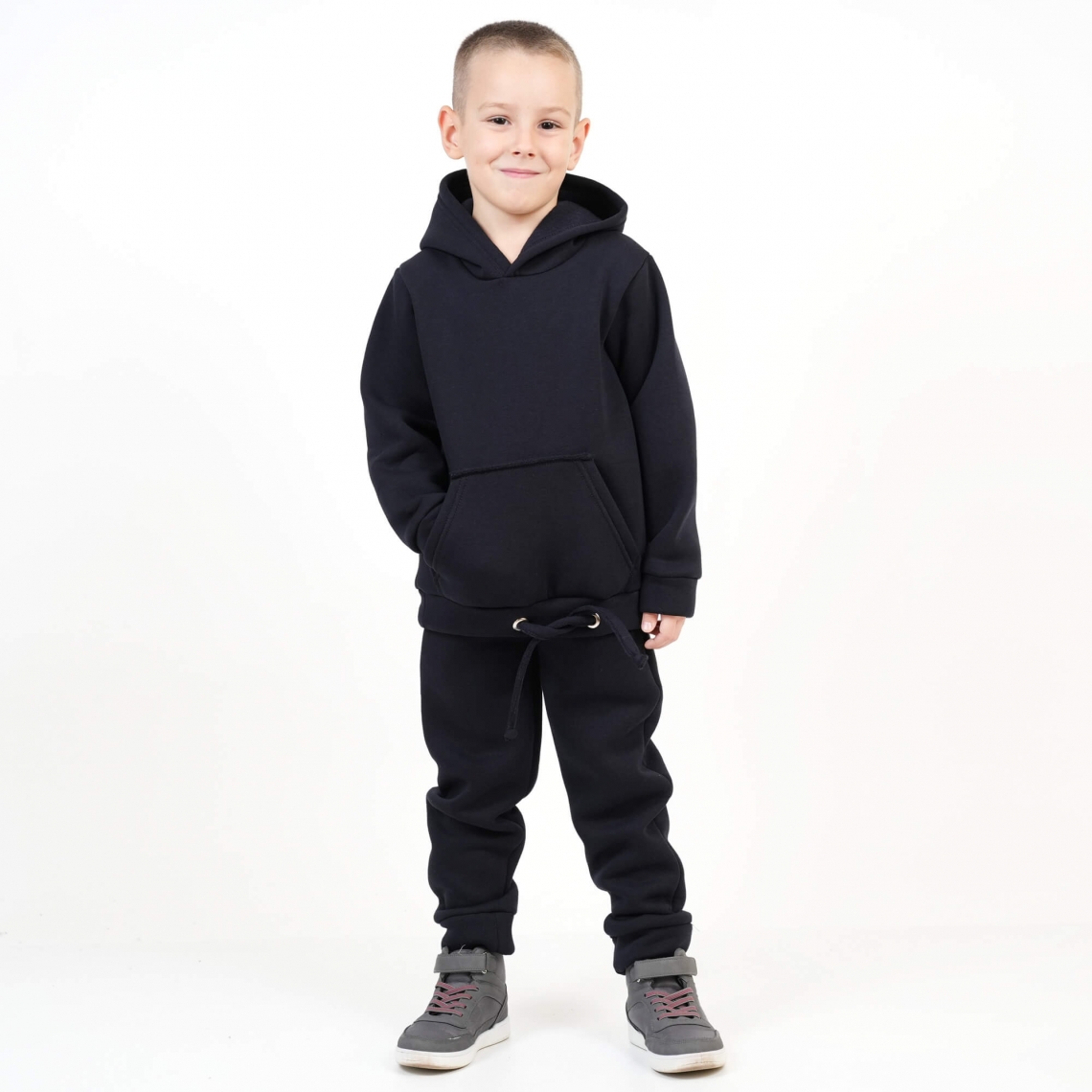 Теплий костюм для хлопчика блакитний тринитка на флісі