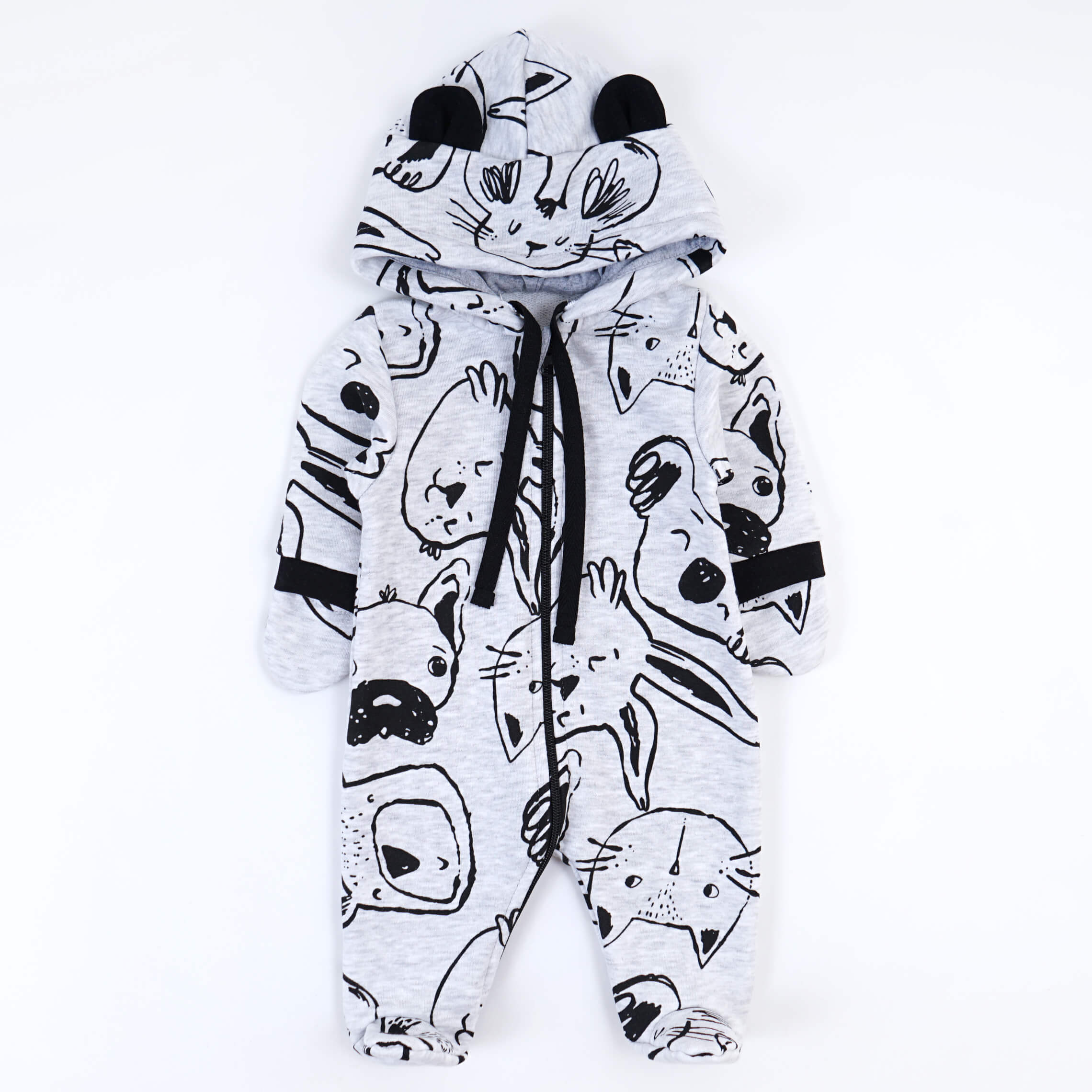 Комбінезон для новонароджених сірий тринитка петля