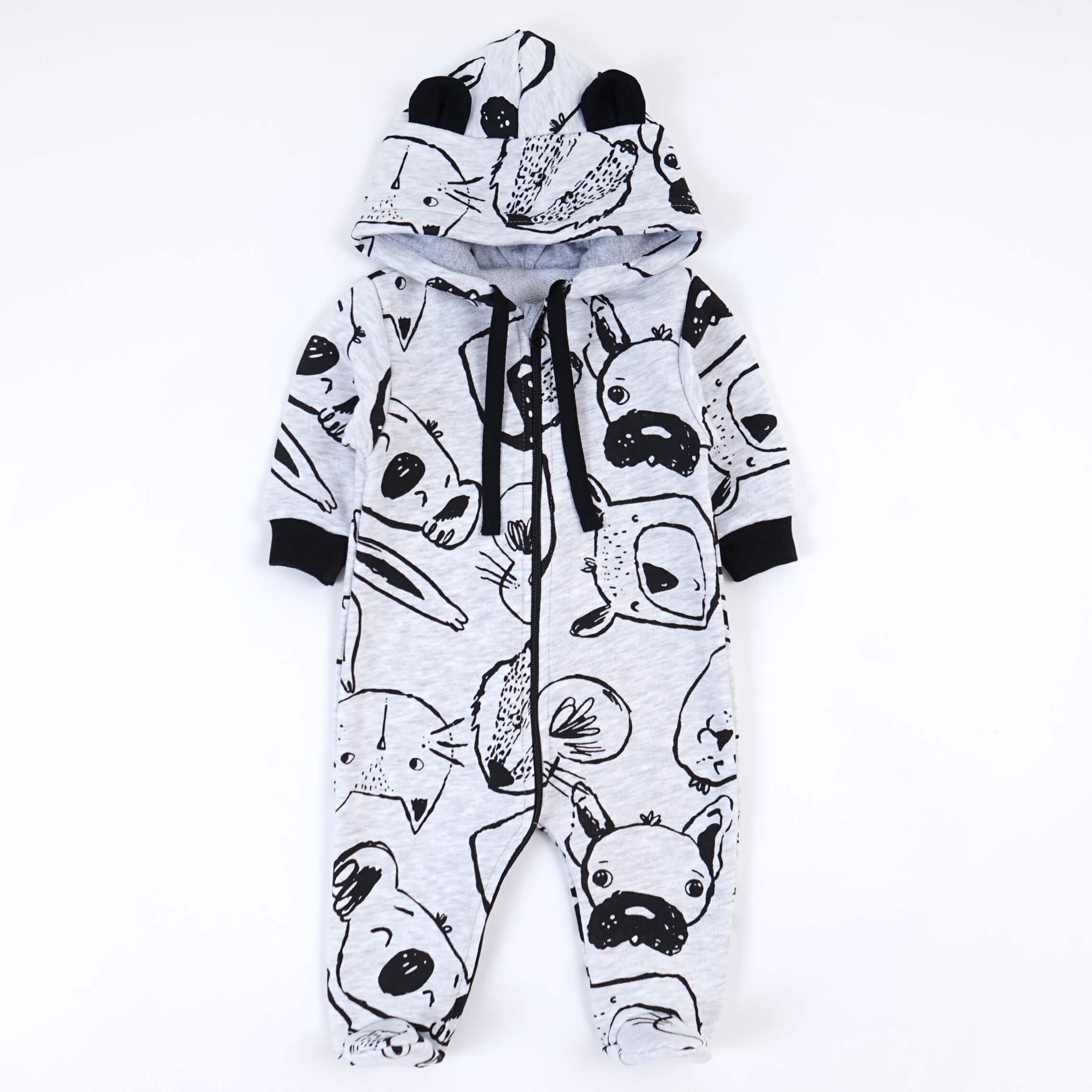 Комбінезон для новонароджених сірий тринитка петля