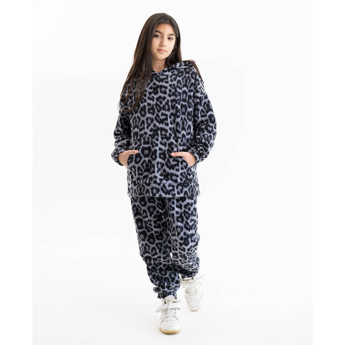 Костюм флісовий для дівчинки Лео графіт фліс