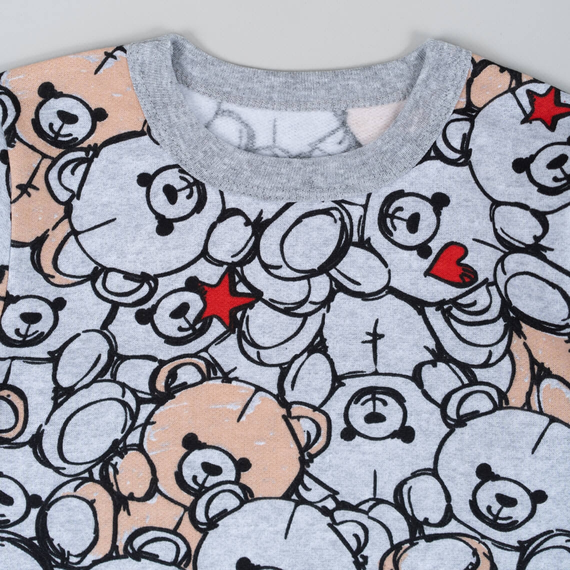 Піжама для дівчинки Ведмежатка сірий начіс (футер)