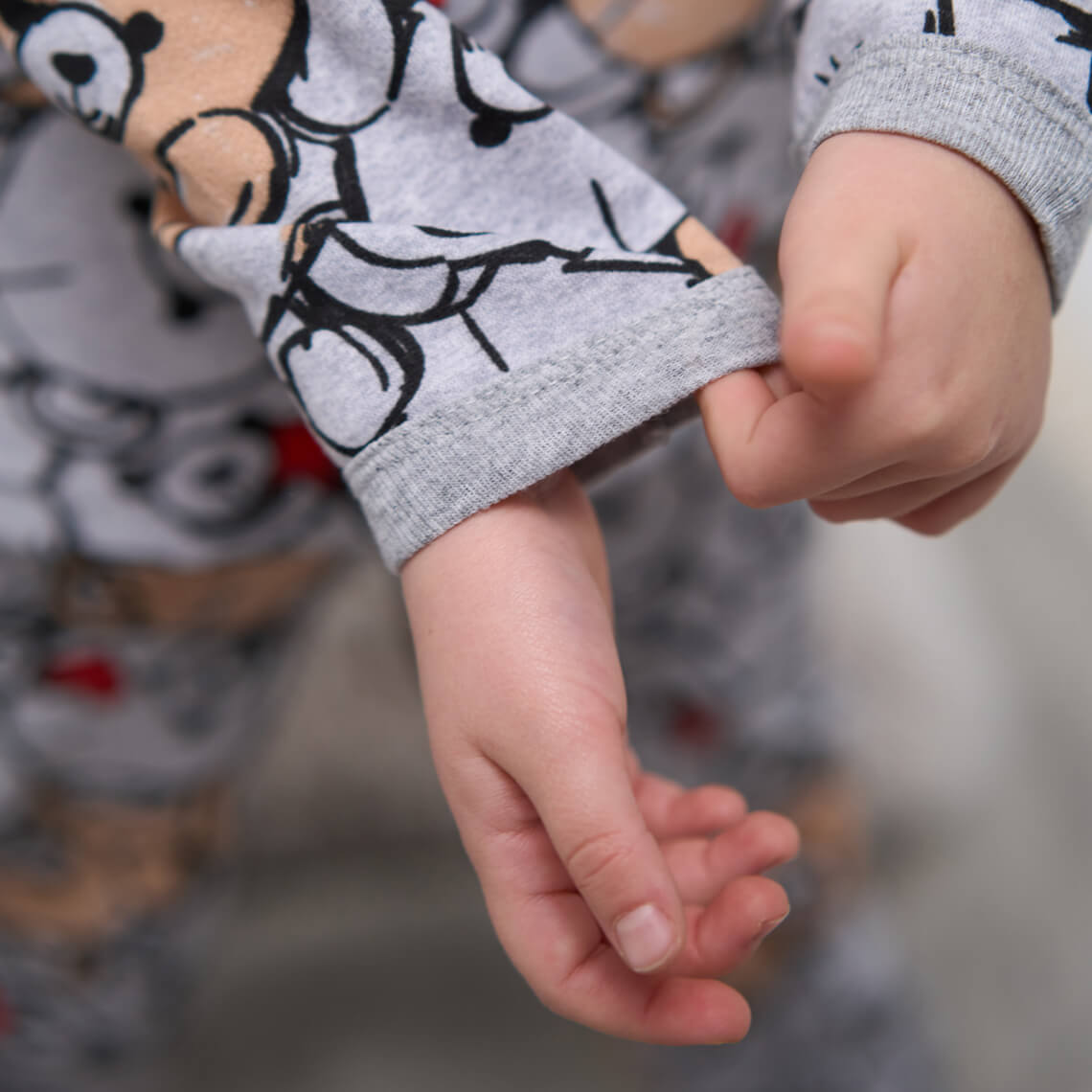 Піжама для дівчинки Ведмежатка сірий начіс (футер)