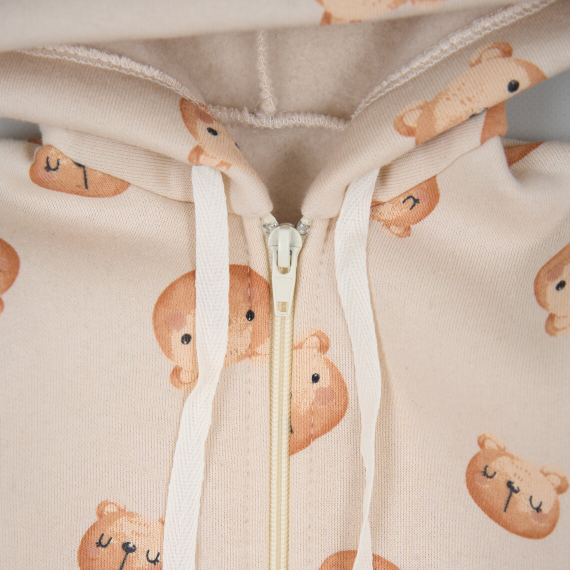 Комбінезон для малят  Ведмедики молочний тринитка на флісі