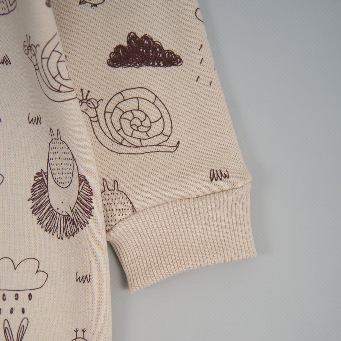 Комбінезони для новонародженних Лісові звірята молочний тринитка на флісі