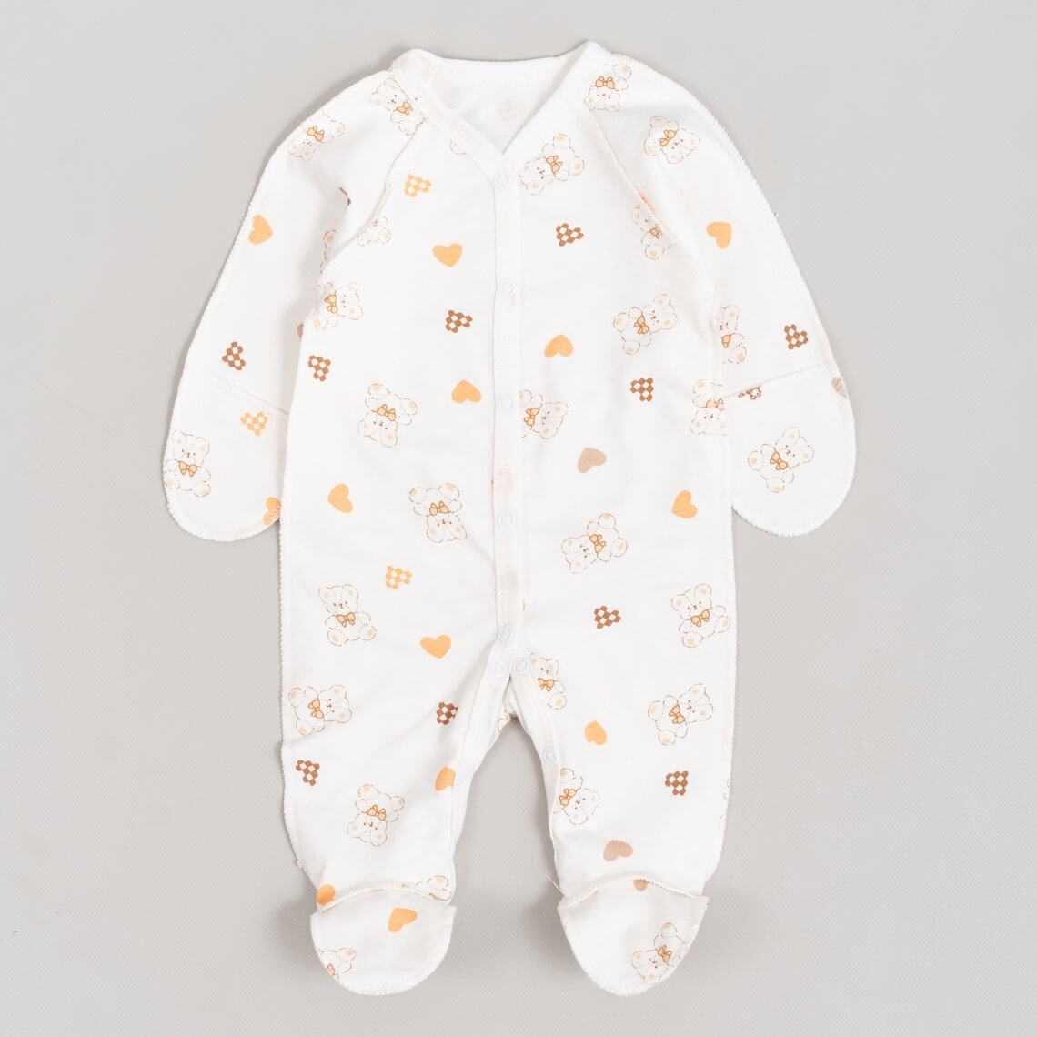 Сліп для новонароджених молочний ведмедик начіс (футер)