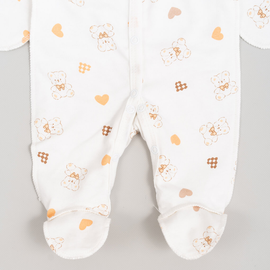 Сліп для новонароджених молочний ведмедик начіс (футер)