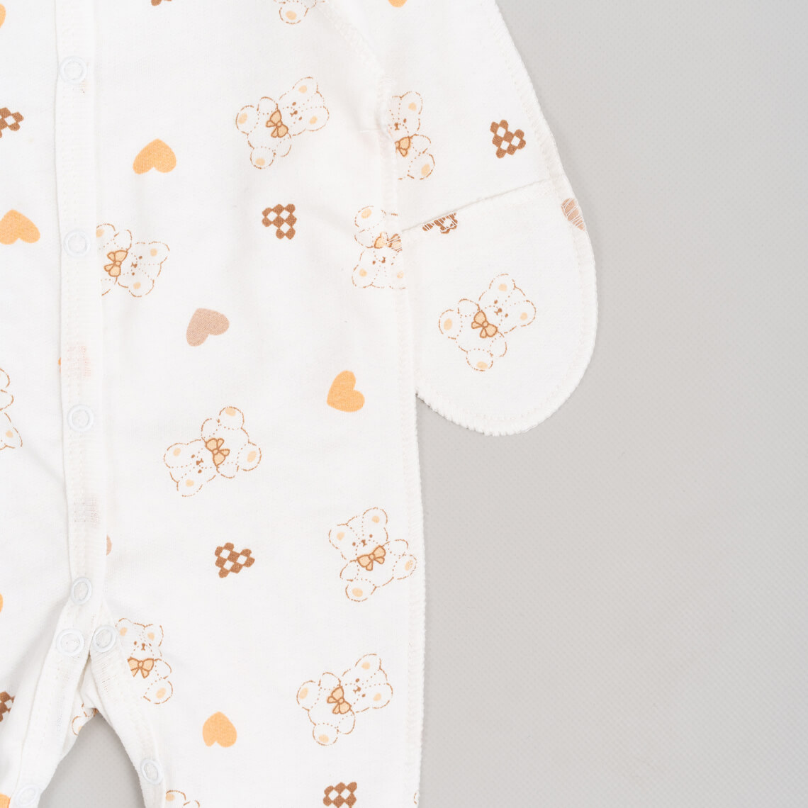 Сліп для новонароджених молочний ведмедик начіс (футер)