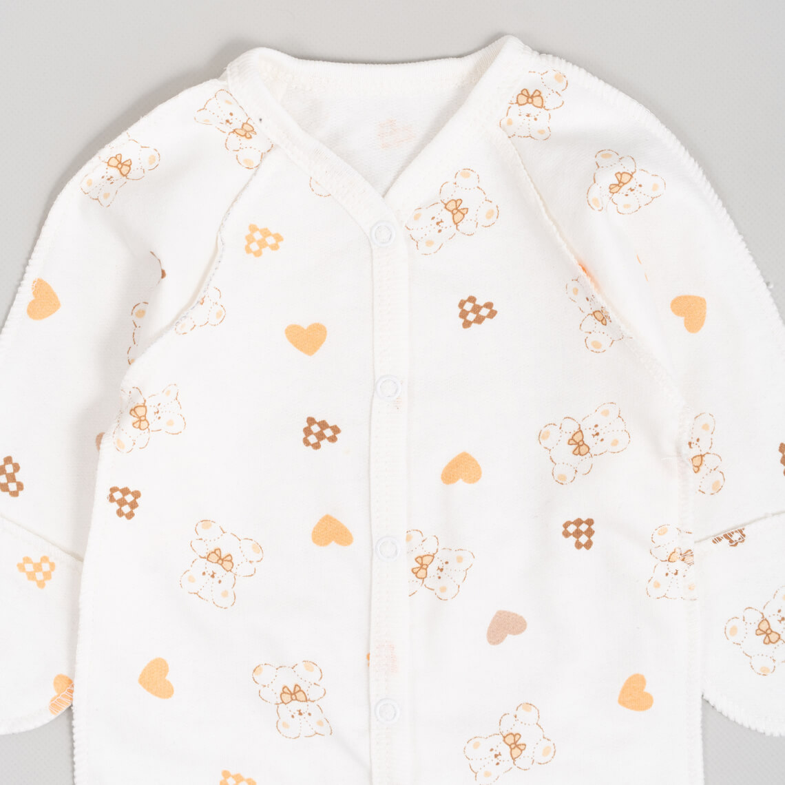 Сліп для новонароджених молочний ведмедик начіс (футер)