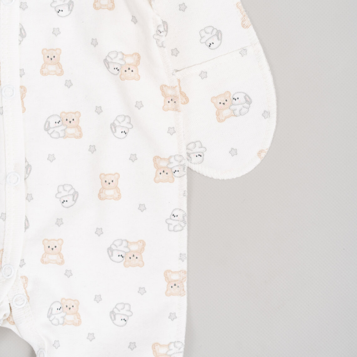 Сліп для новонароджених Ведмедик та зайка молочний начіс (футер)