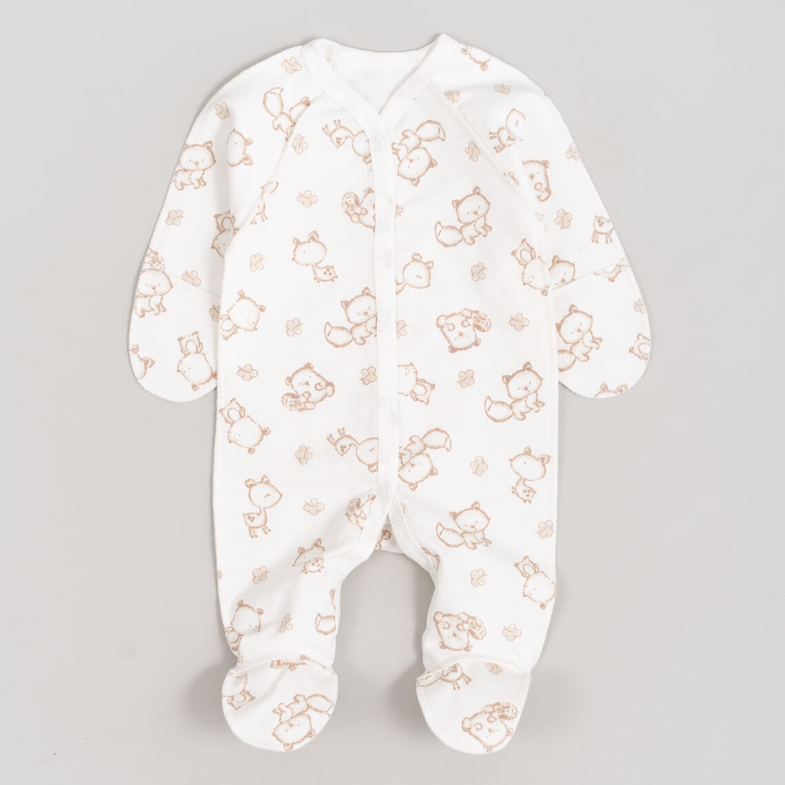 Сліп для новонароджених Звірятка молочний начіс (футер)