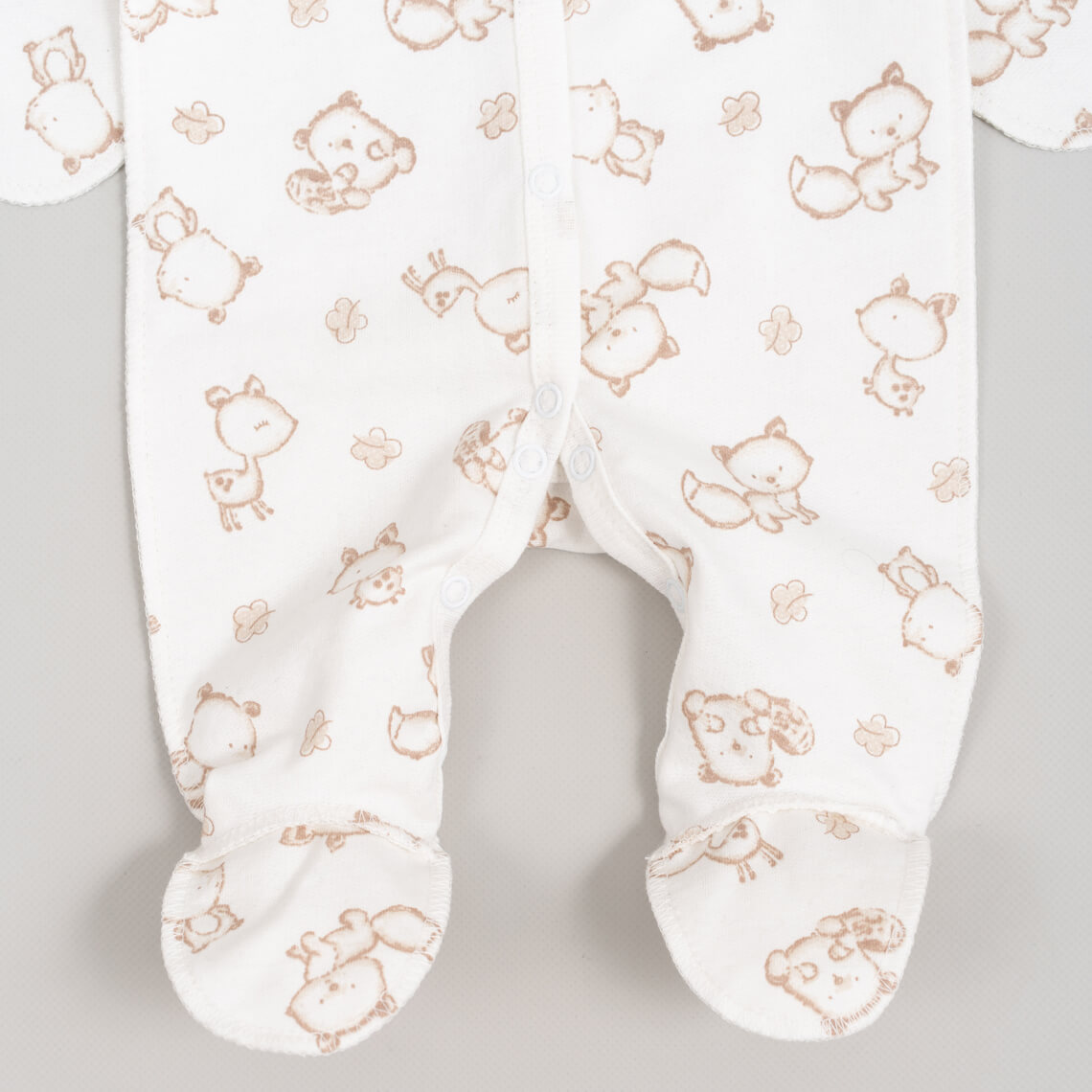 Сліп для новонароджених Звірятка молочний начіс (футер)